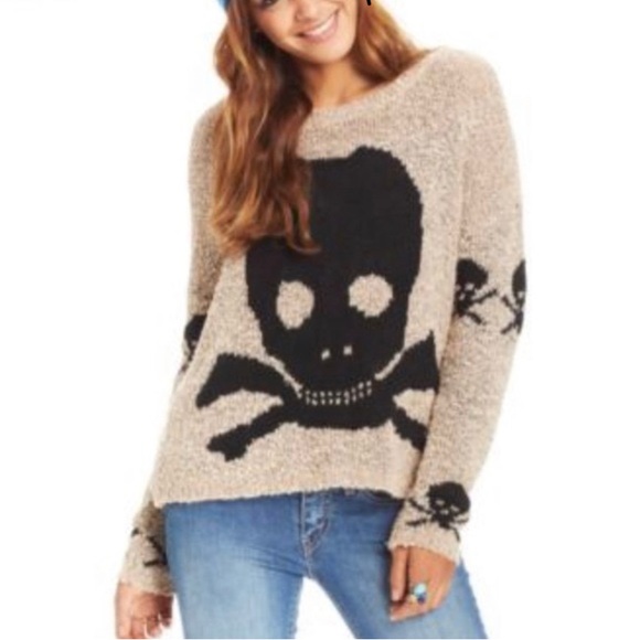T-shirt Femme Shop 4ever Skull And Cross Bones Taille Medium - Occasion, Noir, Coton